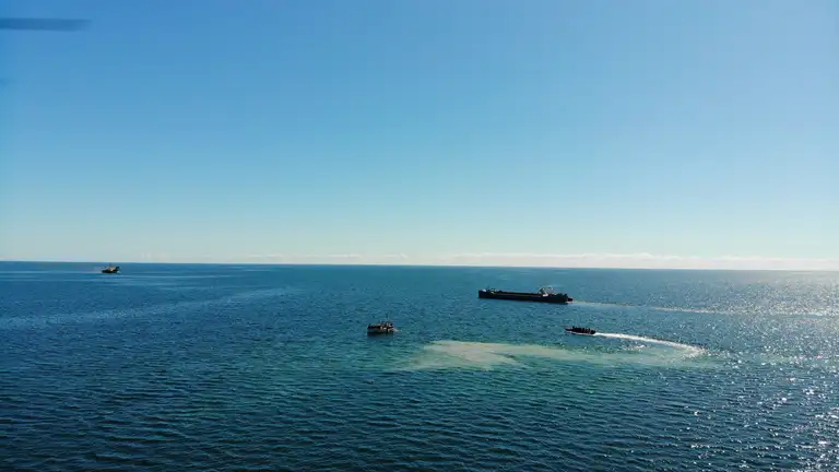 Luftfoto af nyt stenrev